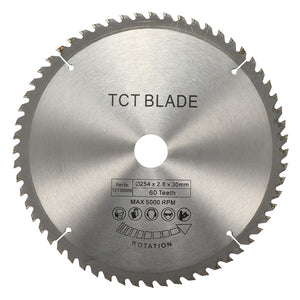 254mm 60T 30mm Bore High Speed Steel TCT Circular Saw Blade for Bosch Makita