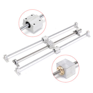 Machifit 13pcs 500mm CNC Parts Optical Axis Guide Bearing Housings Aluminum Rail Shaft Support Screws Set