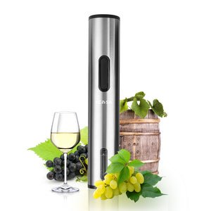 KCASA KC-AA95 Electric Red Wine Auto Opener  Stainless Steel Metallic Silver with Removable Free Foi