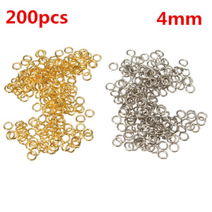 200pcs 4mm Jump Rings Open Connecctors Circle Metal Findings DIY Accessories