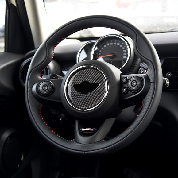 Carbon Fiber Steering Wheels Sticker Covers Decoration for BMW Mini Cooper F55 F56 F60