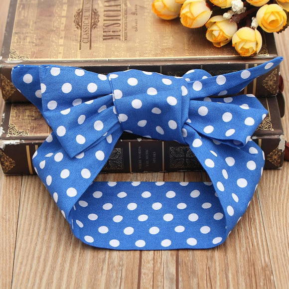 Print Floral Bowknot Hair Band Turban Knot Headbrand Head Wrap Baby Kids Children