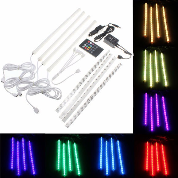 7Color RGB Strip 5050SMD Led Lights Music Control For Car Interior Lighting Remote Control DC12V