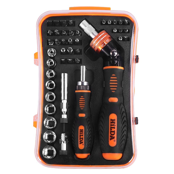 HILDA 43 In 1 Precision Ratcheting Screwdriver Set Magnetic Screwdrivers Set Electronics Repair Tool DIY Driver Kit