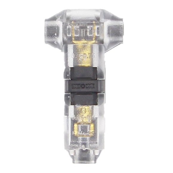 10PCS Transparent T Type Single Wire Cable Connector Terminal Crimp Lock Quick