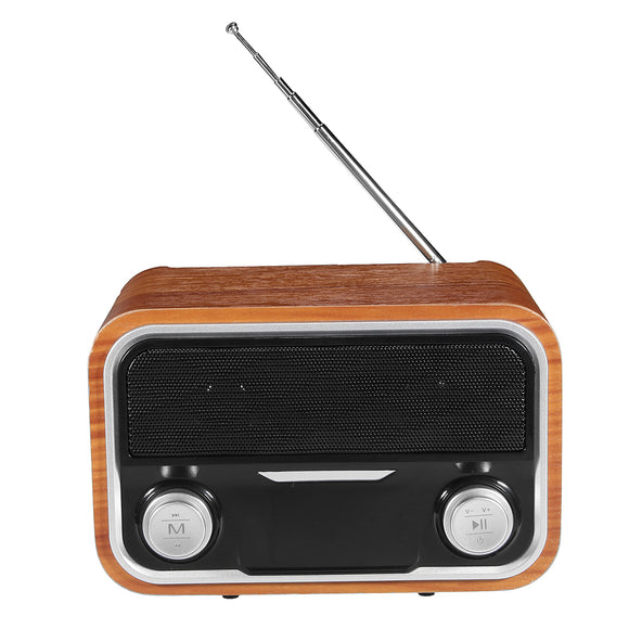 SENBOWE DZ-I10 Wooden Retro Antenna Wireless Bluetooth Speaker Bass Subwoofer Stereo FM TF AUX