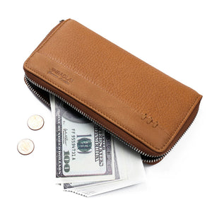 5.5 Inches Cellphone Men Genuine Leather Long Business Wallet