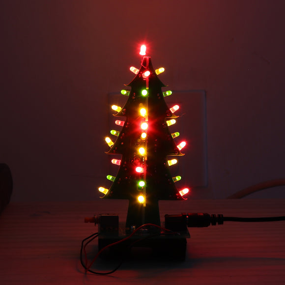 Assembled Christmas Tree LED Color Light Electronic 3D Decoration Tree Children Gift Upgraded Version