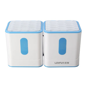 LOYFUN LF-809S USB 2.0 Multimedia Active Speaker Blue 180 Degree Rotation