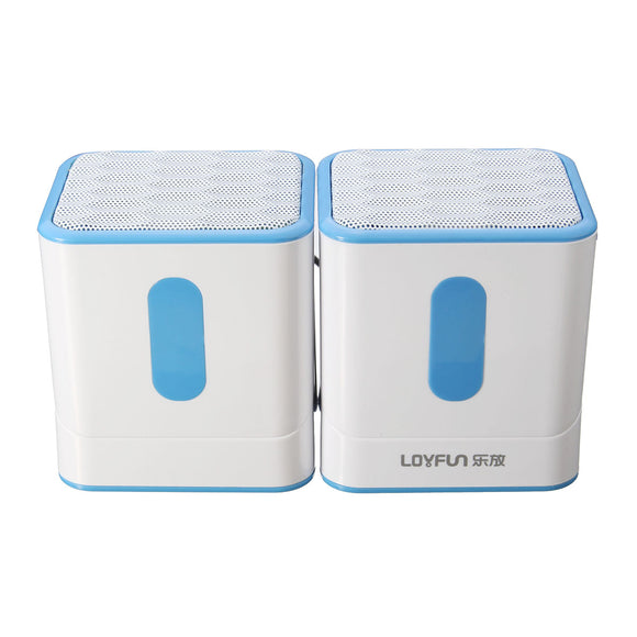 LOYFUN LF-809S USB 2.0 Multimedia Active Speaker Blue 180 Degree Rotation