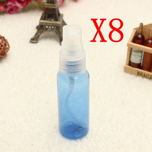 8Pcs 30ML Blue Empty Transparent Plastic Water Spray Bottle Atomizer Container Travel