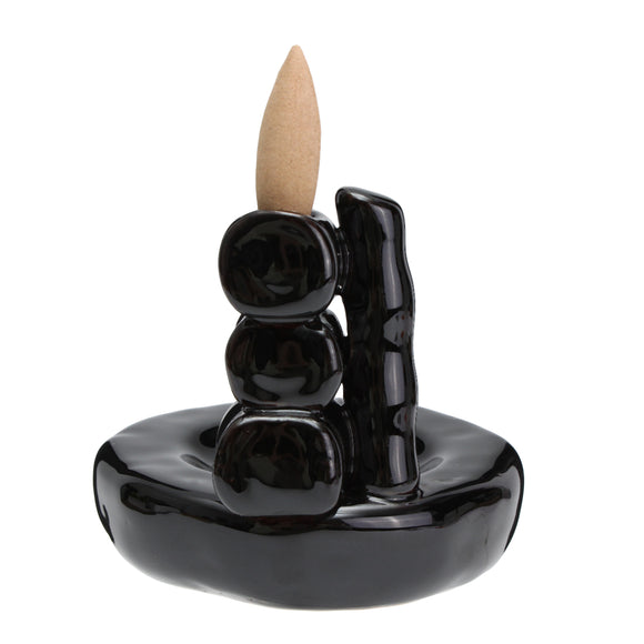 Ceramic Backflow Smoke Incense Burner Buddhist Cones Holder Home Decoration Slimming Equipment