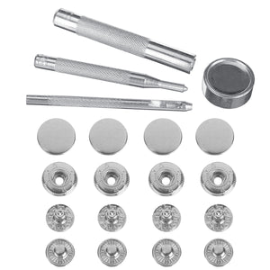 8pcs 15mm/12.5mm Duty Snap Fasteners Popper Press Stud Button With Fixing Kit