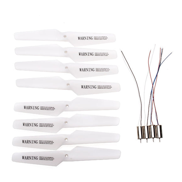 Syma X5SC X5SW RC Quadcopter Spare Parts 8PCS White Propeller 2CW+2CCW Motor