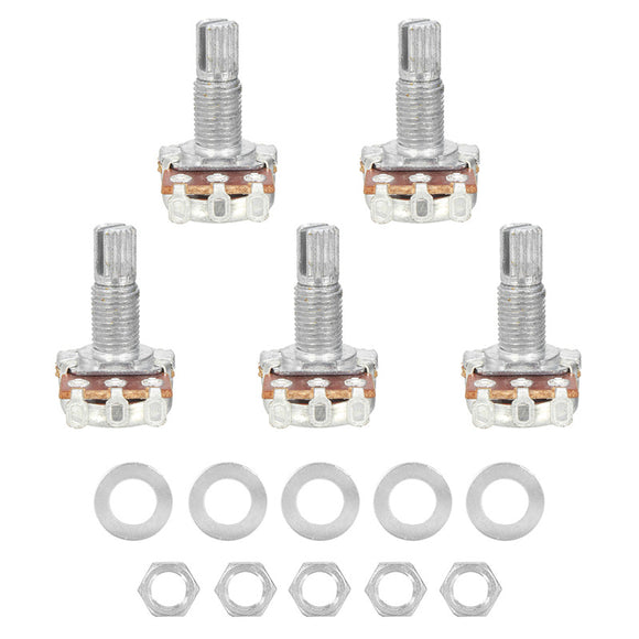 5pcs Guitar Potentiometer A500k 16mm Base Audio Tone Switch Bass Accessory Part