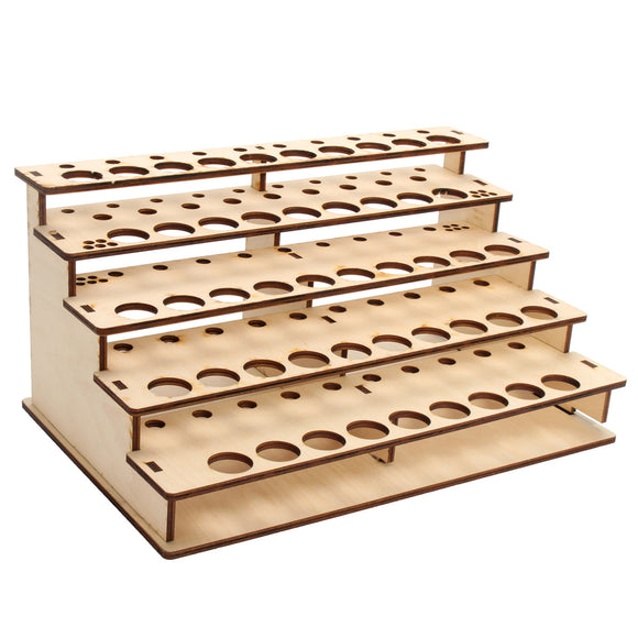 48 Holes Wooden Color Paints Bottle Storage Rack Holder Modular Organizer