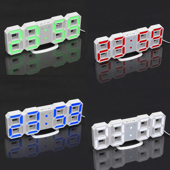 3D LED Electronic Table Desk Quartz Clock With Alarm Digital Display