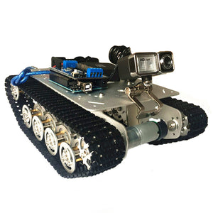 TS100 Intelligent Shock Absorption Metal Robot Tank Car Chassis Obstacle Crossing Robot Kit