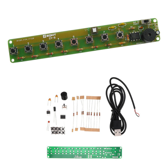 EQKIT Simple Electronic Organ Kit DIY NE555 Soldering Practice Board Multi-notes Keyboard Set