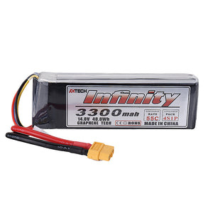 AHTECH Infinity 14.8V 3300mAh 55C 4S Lipo Battery XT60 Plug for RC Racing Drone