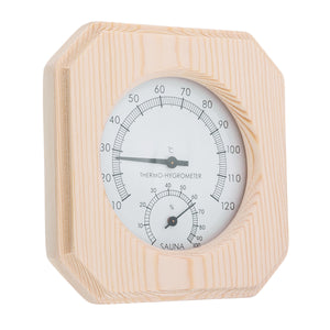 Single Sauna Accessory Wooden Hygrothermograph Thermometer Hygrometer Sauna Room