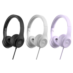 HOCO W21 HIFI Stereo Metal Wired Control Headphone Foldable Headset With Mic for Smart phone