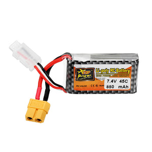 ZOP Power 7.4V 850mAh 45C 2S Lipo Battery XT60 Plug for Drone