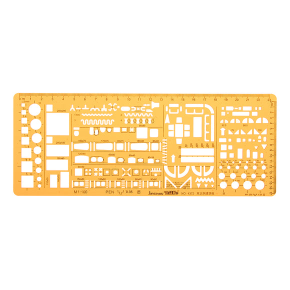 1:100 1:200 Double Scale Combo Architecture Building Formwork Drawing Template KT Soft Ruler Stencil