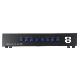 8 In 1 Out Splitter Composite 3RCA AV Video Audio Switch Switcher Box Selector