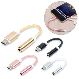 10cm AUX Audio Cable USB Type C to 3.5mm Earphone Adapter Type-C to 3.5mm Headphone