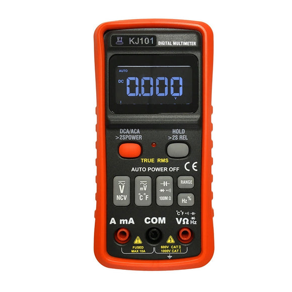 KJ101 9999 Counts Display  Intelligent VA Screen Digital Multimeter Current Voltage Resistor Capacitance Temperature Frequency Duty Cycle Measurement