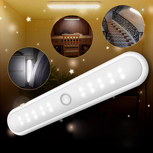 Portable Wireless 20 LED Cabinet Night Light Motion PIR Sensor Closet Under Lamp