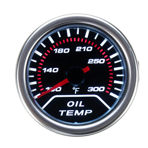 52mm 2 Inch Universal Car Smoke Lens LED Pointer Water Oil Temperature Temp Gauge Meter