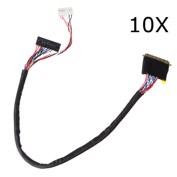 10Pcs 40 Pin 1 Channel 6 Bit LED LCD LVDS Screen Cable For Display