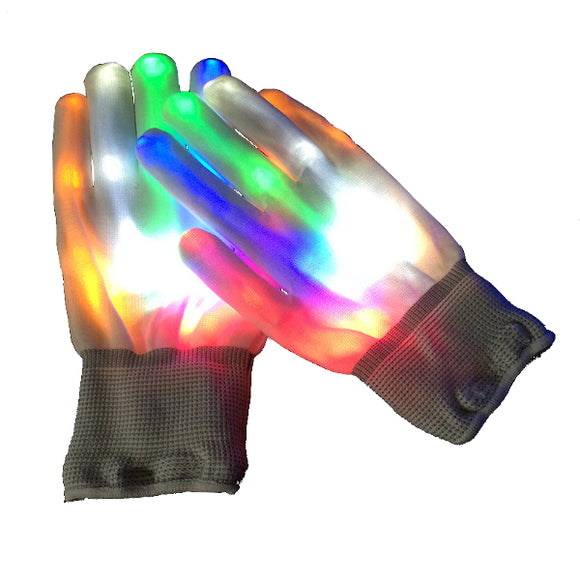 LED Gloves Night Riding Safety Warning Luminous Colorful Flash Signal 6 Modes