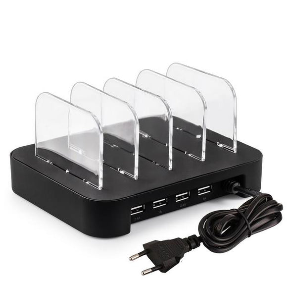 Excellway Universal 4.8A 4 Port Desktop Charging Dock Multi-Port Detachable USB Charging Station