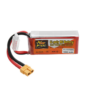 ZOP POWER 11.1V 1500mAH 100C 3S Lipo Battery With XT60 Plug