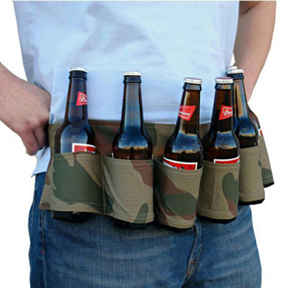 6 Pack Beer Soda Belt Drinks Beer Belt Holder Bottlr Carrier For Outdoor Camping Party