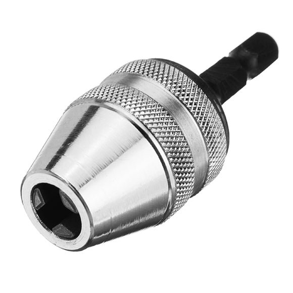 Drillpro 0.5-8mm Keyless Chuck 3 Jaw Drill Adapter 1/4 Inch Hex Shank Nickel Plating Drill Chuck