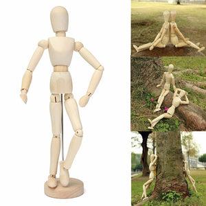 30cm 12 Wooden Manikin Movable Limbs Human Mannequin Model For Artist Sketching"