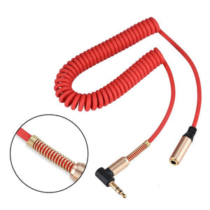 Flexible Spring 3.5mm Audio Cable Male To Female Aux Extension Cord 3.5mm Plug Cable Wire