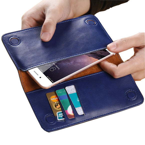 FLOVEME 5.5 Inches Men Women Genuine Leather Wallet Credit Card Holder