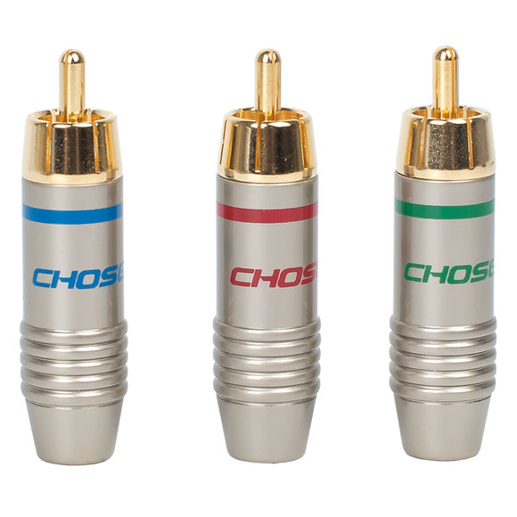 Choseal QS6045 3Pcs RCA Terminal YPbPr AV Plug Adapter Connector Coaxial Audio Cable Terminal