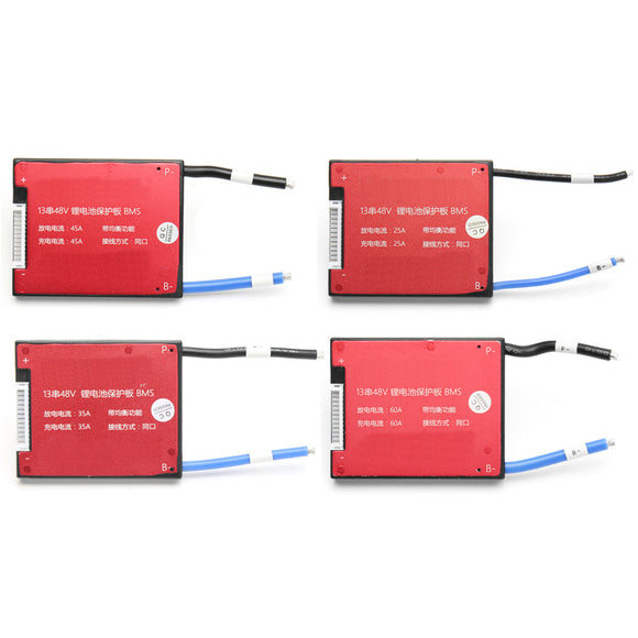 Same Port 13S 48V 25/35A/45A/60A BMS PCB Li-ion Battery Protection Board For Electric Bike Ebike