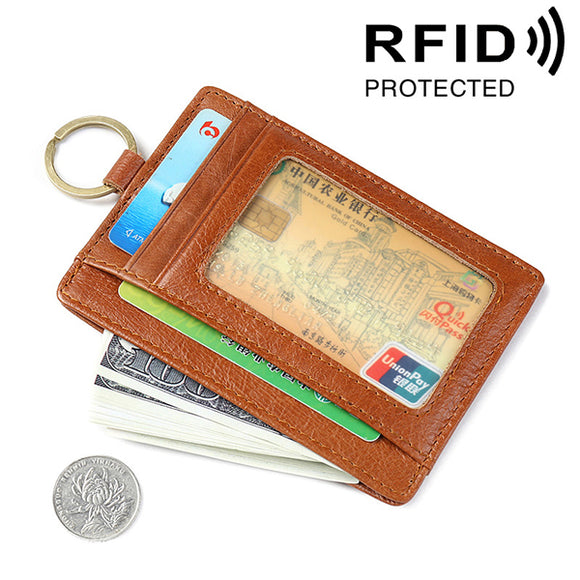 Men Genuine Leather RFID Security Card Set Wallet