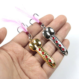 ZANLURE 6Pcs/Set 10g Gold/Sliver Sequins Spoon Hard Metal Lure Rocking Fishing Wobblers Spinner Fishing Lure