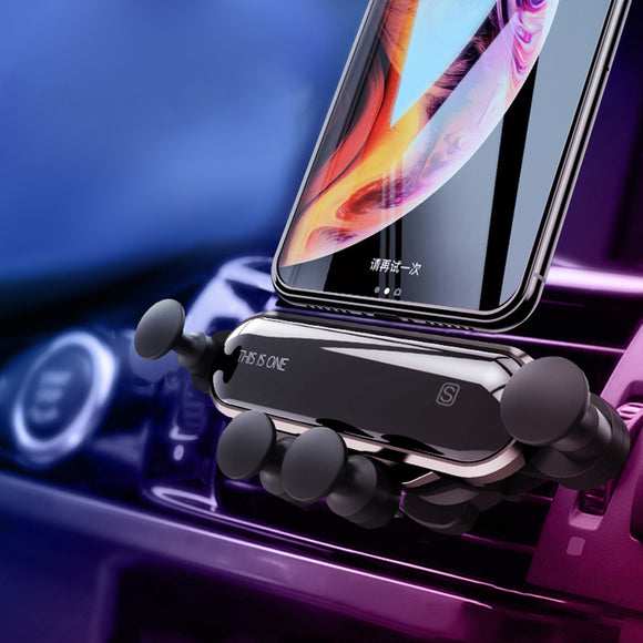 Bakeey Upgrade Metal Gravity Linkage Automatic Lock Air Vent Car Phone Holder for 4.7-6.5 Inch Smart Phone iPhone XS Max Samsung Galaxy S10+