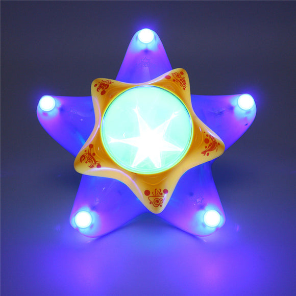 Electric Up And Down Star Fish Kids Toy 3D Light and Music Funny Cute Yellow Blue Mixed