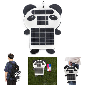 6W 5V Portable Panda Shape Monocrystalline PET Solar Panel with USB Port