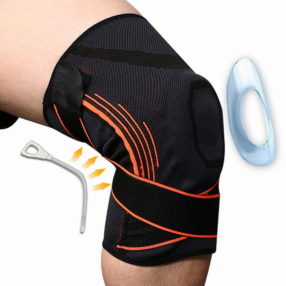 Shock Absorption Anti-skid Spring Pressurized Warm Pressure Belt Silicone Knee Pad